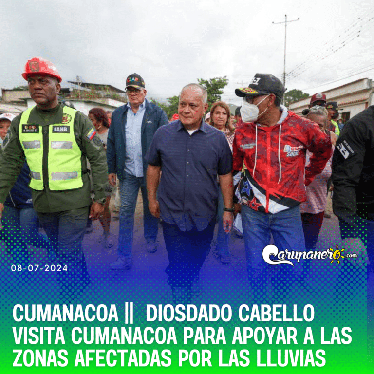 Diosdado Cabello visita Cumanacoa para apoyar a las zonas afectadas por las lluvias
