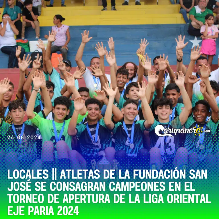 Atletas de la Fundación San José se consagran campeones en el torneo de apertura de la Liga Oriental eje Paria 2024