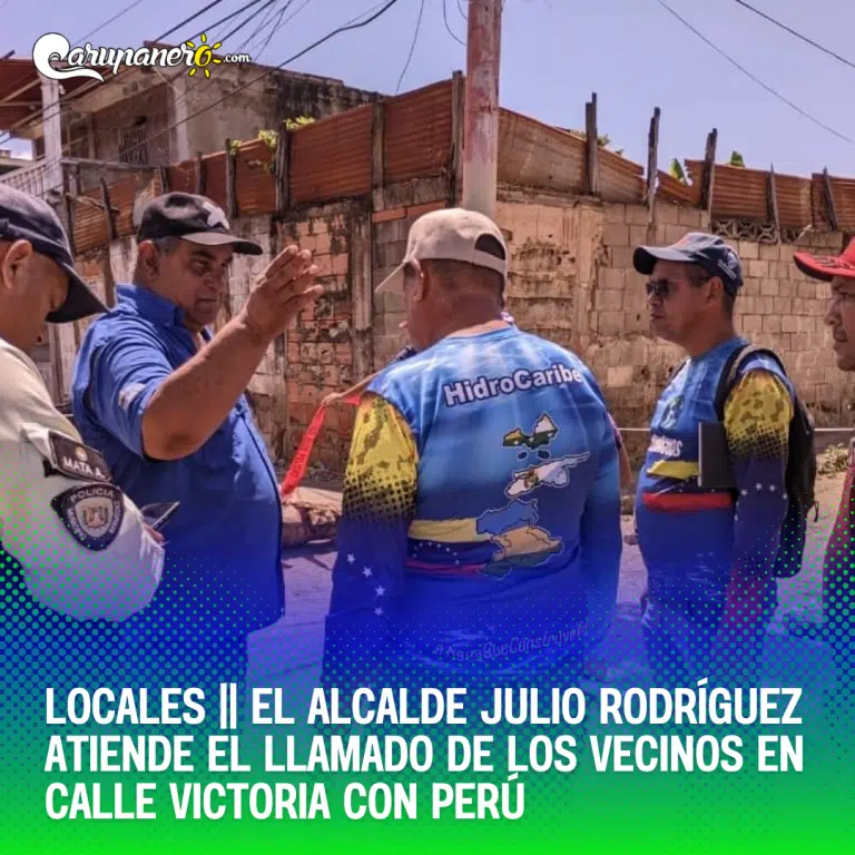 El Alcalde Julio Rodríguez Acude  al Llamado de los Vecinos en Calle Victoria con Perú