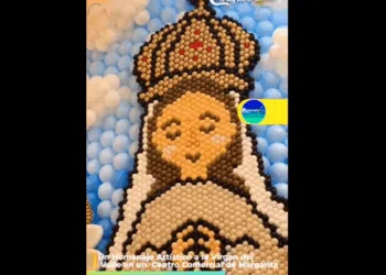 Arte y Fe en Margarita: Homenaje gigante a la Virgen del Valle con globos